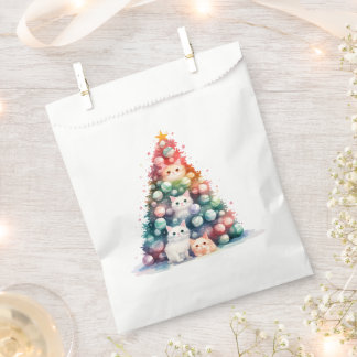 Cute Cats Colourful Christmas Tree Favour Bag