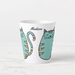 Cute Cats custom name Latte mug