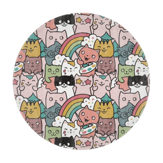 Cute Cats Cutting Board (Front)