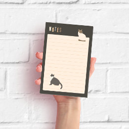 Cute Cats Dark Grey Lined Post-it Notes