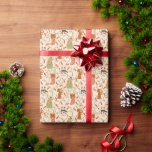 Cute Cats Dogs Christmas Lights Yellow Wrapping Paper<br><div class="desc">Whimsical Christmas pattern wrapping paper featuring illustration of cats and dogs with Christmas lights. The background is yellow.</div>