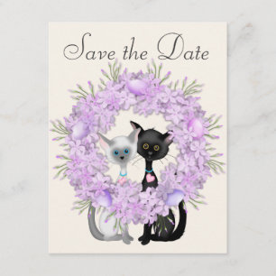 Cute Cats Easter Save the Date Wedding Notice Invitation