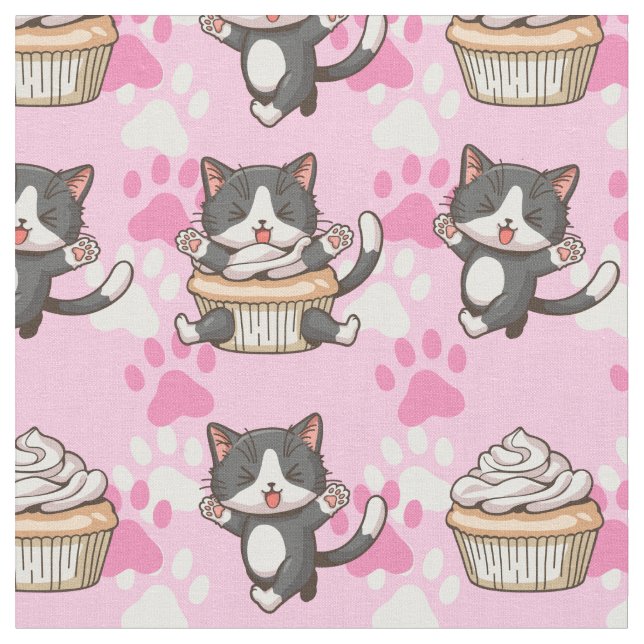 Cute Cats Fabric (Close Up)
