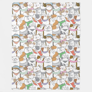 Cute Cats Fleece Blanket
