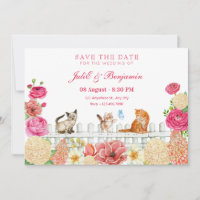 Cute cats flowers wedding