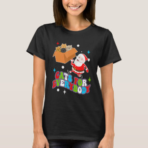 Cute Cats For Everybody Funny Christmas PJs Santa T-Shirt