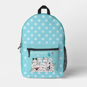 Cute Cats , Furry little Bundle of Joy Printed Backpack