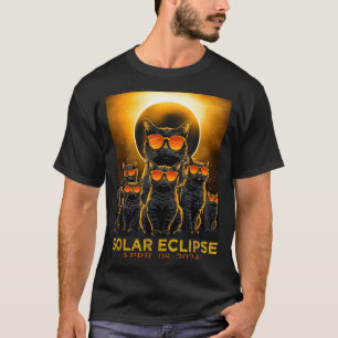 Cute Cats Glasses Total Solar Eclipse T-Shirt
