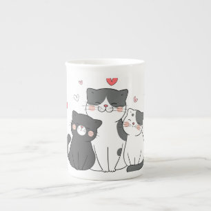 cute cats group cat lover design buy now bone china mug