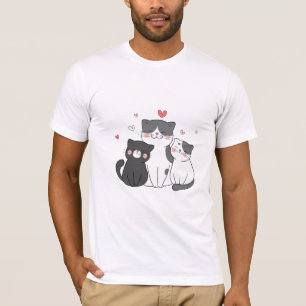 cute cats group cat lover design buy now T-Shirt