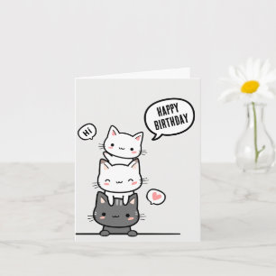 Cute cats happy birthday card