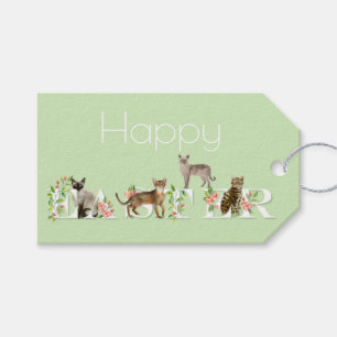 Cute Cats Happy Easter Gift Tag
