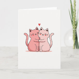 Cute Cats Hug Love Card