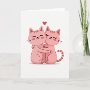 Cute Cats Hugging Love Card