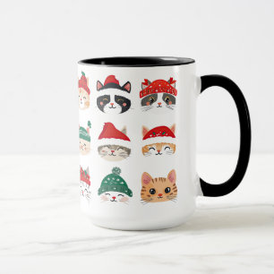 Cute Cats in Christmas Hats Mug