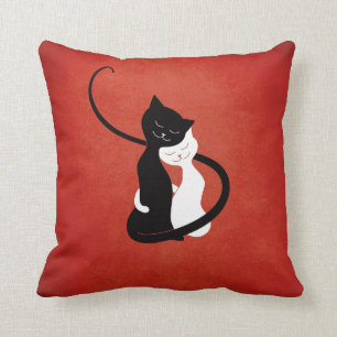 Cute Cats In Love Red Cat Lover Cushion