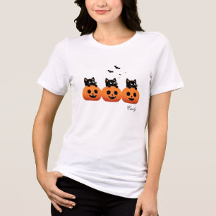 Cute Cats in Pumpkins Tri-Blend Shirt
