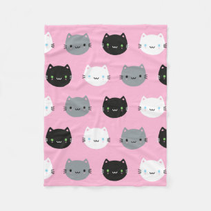 Cute Cats & Kawaii Kittens (Pink) Fleece Blanket