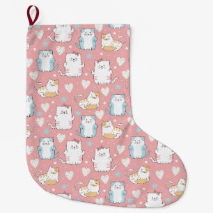 Cute Cats Large Christmas Stocking
