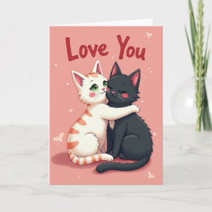 Cute Cats Love Hug Card