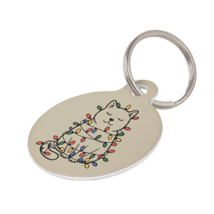 Cute Cats Lover Christmas Lights Cat Mum Xmas Pet Tag