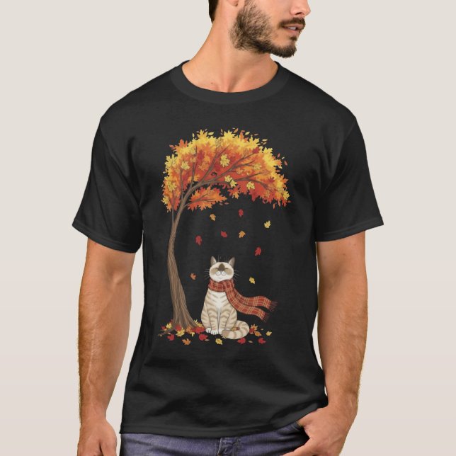 Cute Cats Lover Ragdoll Cat Fall Autumn T-Shirt (Front)