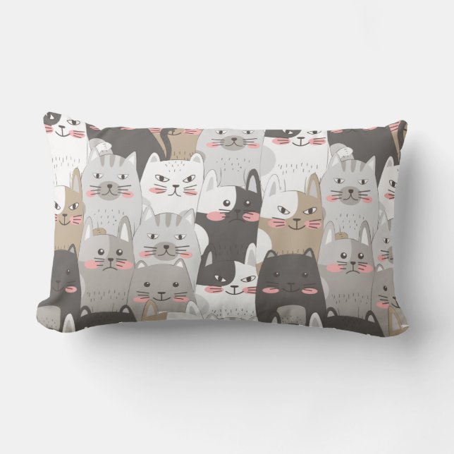 Cute Cats Lumbar Cushion (Front)