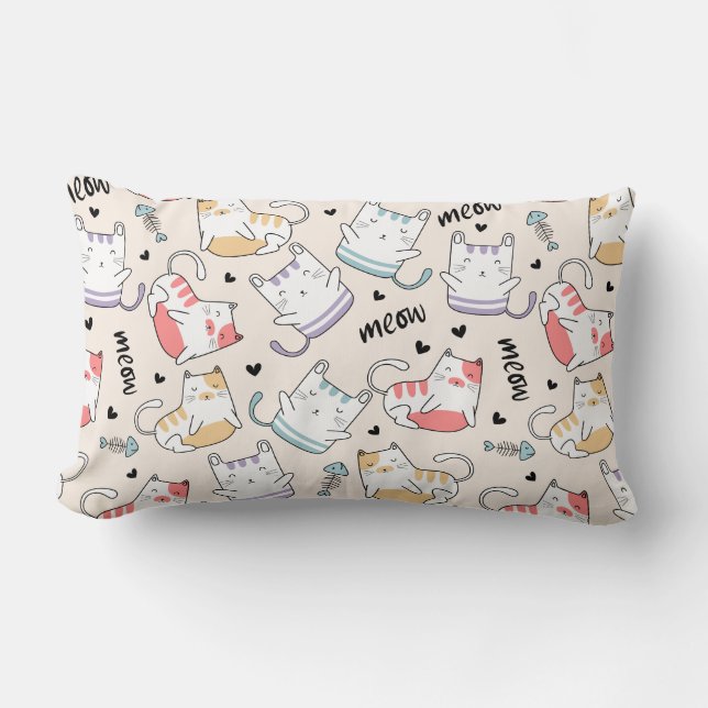 Cute Cats Lumbar Cushion (Front)