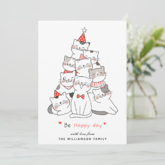 Cute Cats Merry Christmas Card