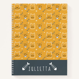 Cute Cats Modern Pattern Notebook