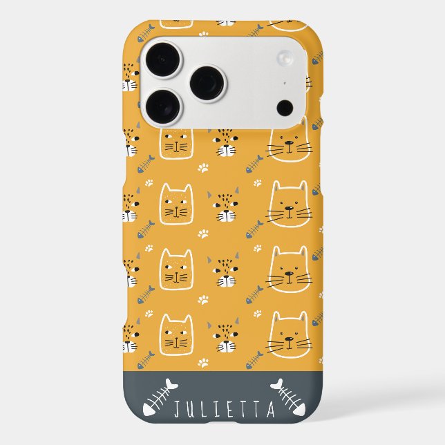 Cute Cats Modern Personalised Pattern (Back)