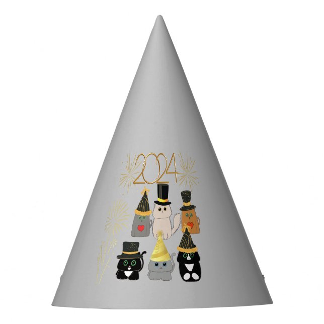  Cute Cat's New Year's Party Custom Party Hat (Front)