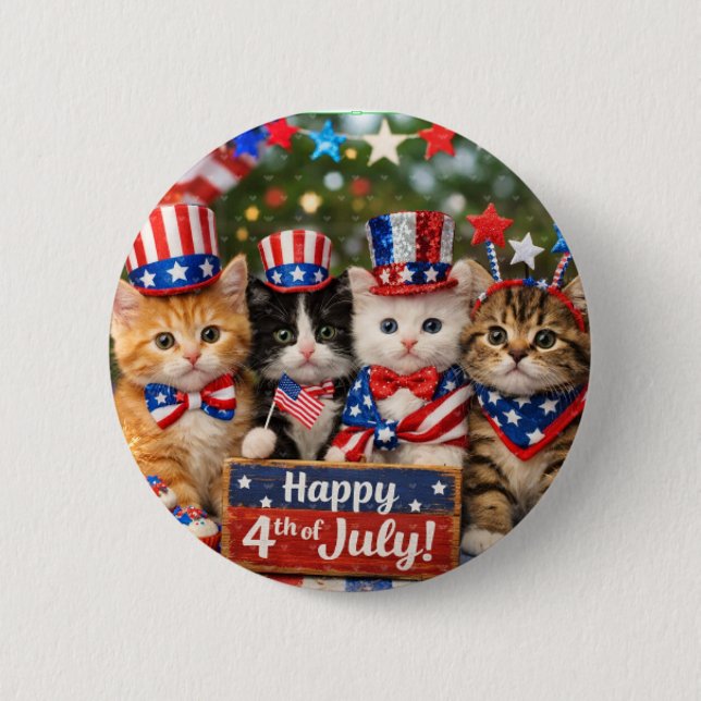 Cute cats of July  6 Cm Round Badge (Front)