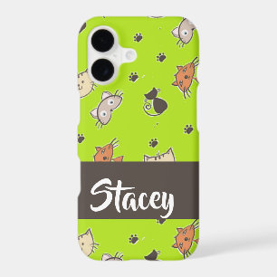 Cute cats on green