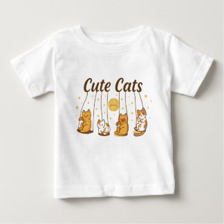Cute Cats on Swings Baby Bodysuit