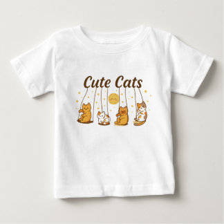 cute cats on swings baby shirt. T-Shirt