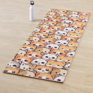 Cute cats orange kitten pet Pattern Yoga Mat
