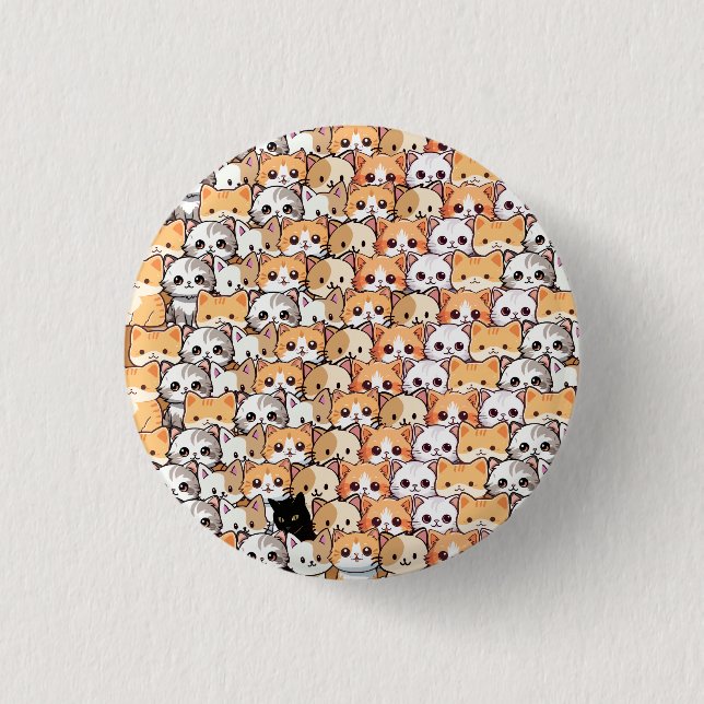 Cute cats orange kitten pet Seamless Pattern 3 Cm Round Badge (Front)