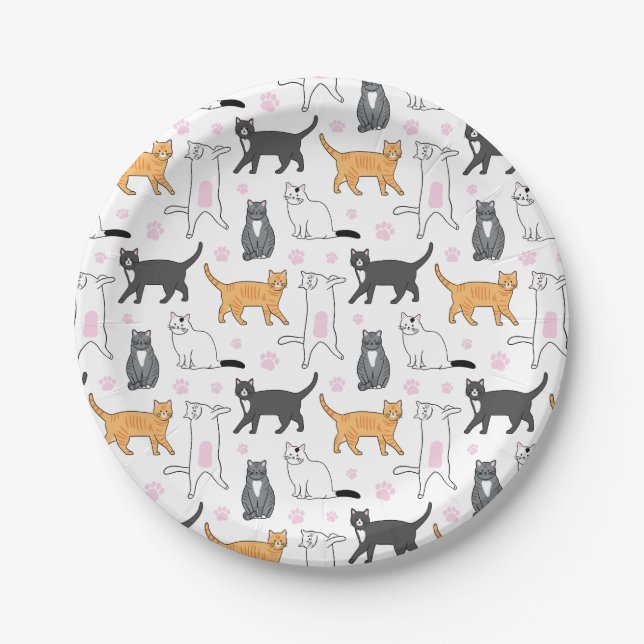 Cute Cats Paper Plate (Front)