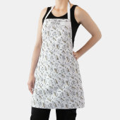 Cute Cats Pattern and Name or Monogram White Apron (Insitu)