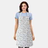 Cute Cats Pattern and Name or Monogram White Apron (Worn)