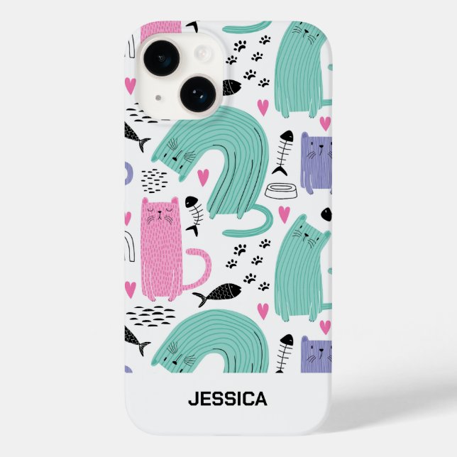 Cute Cats Pattern Case-Mate iPhone Case (Back)