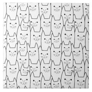 Cute cats pattern ceramic tile