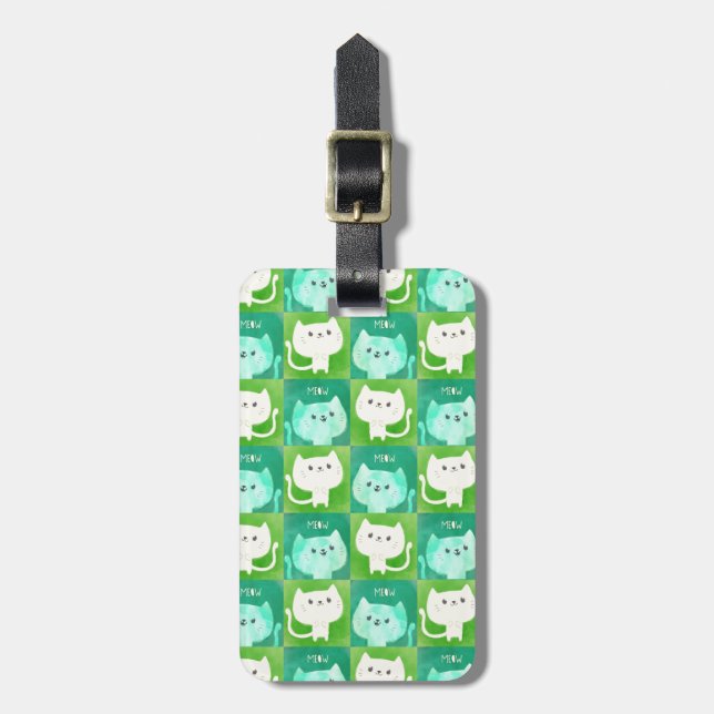 Cute Cats Pattern Luggage Tag (Front Vertical)