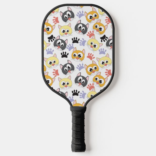 Cute Cats Pattern Pickleball Paddle (Front)