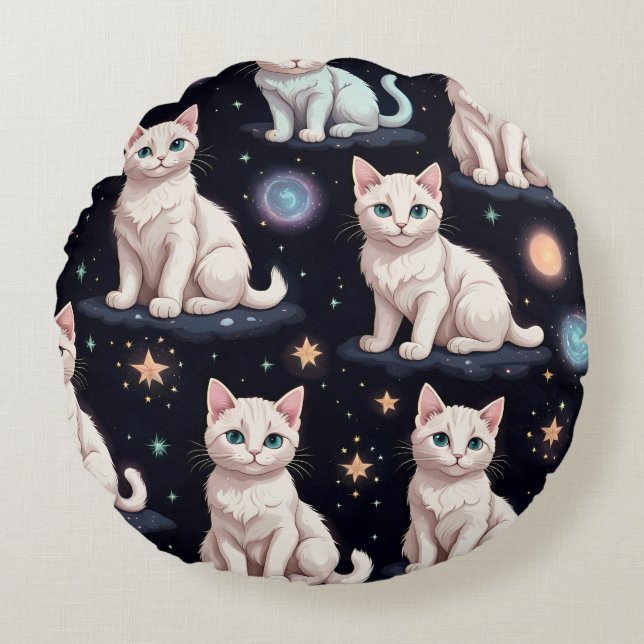 Cute Cats Pattern  Round Cushion (Front)