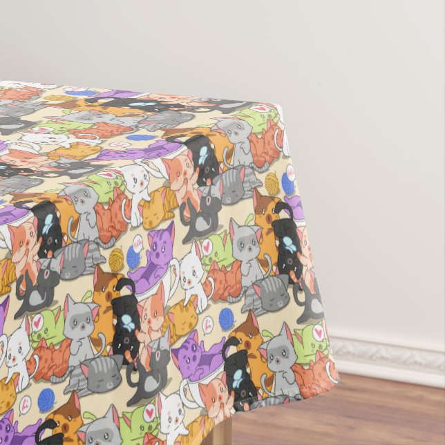Cute cats pattern tablecloth (In Situ)