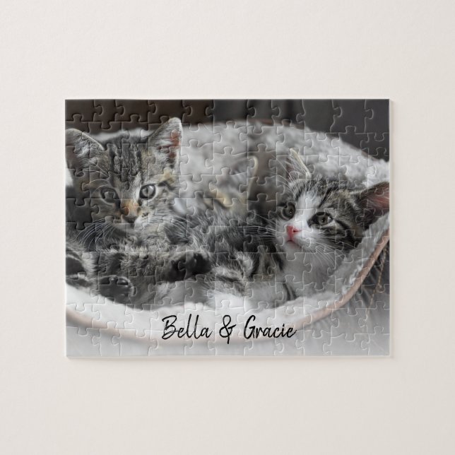 Cute Cats Pet Photo Personalised Custom Pets Jigsaw Puzzle (Horizontal)