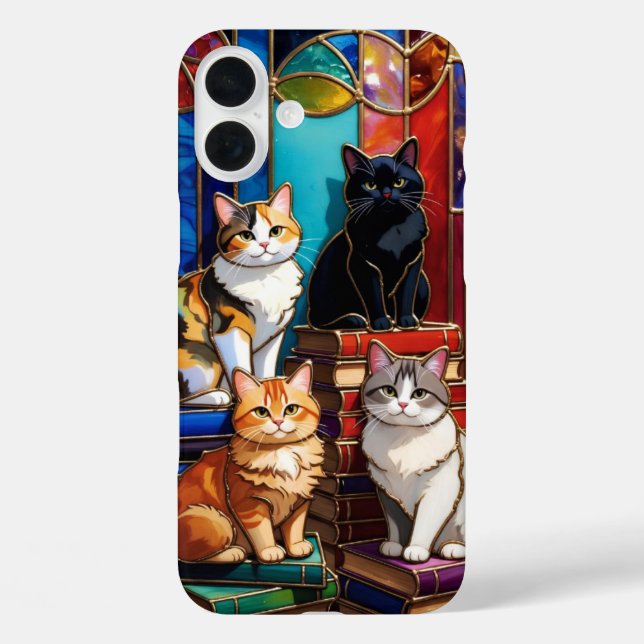 Cute Cats Phone Case Colourful Cat Lover (Back)