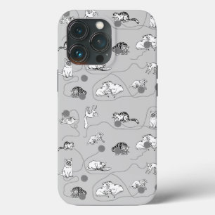Cute Cats Playing & Being Naughty Pattern iPhone 13 Pro Case